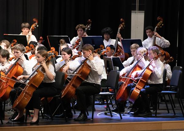 Students performing at the 2023-2024 All County Orchestra Concert